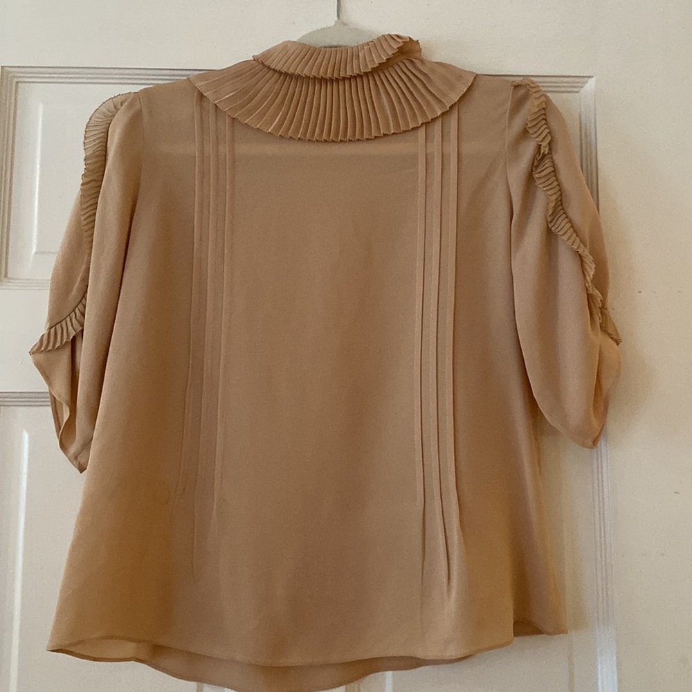 3.1 Phillip Lim Pleated Ruffle Collar Blouse in Beige - Picture 7 of 8